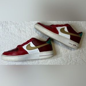 Nike Air Force 1 burgundy teal and white size 5.5 youth